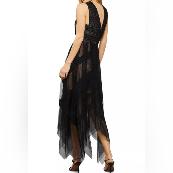 SOLD! Stunning BCBG MaxAzria Black Andi Sleeveless Asymmetric Tulle Gown - Picture 6 of 10